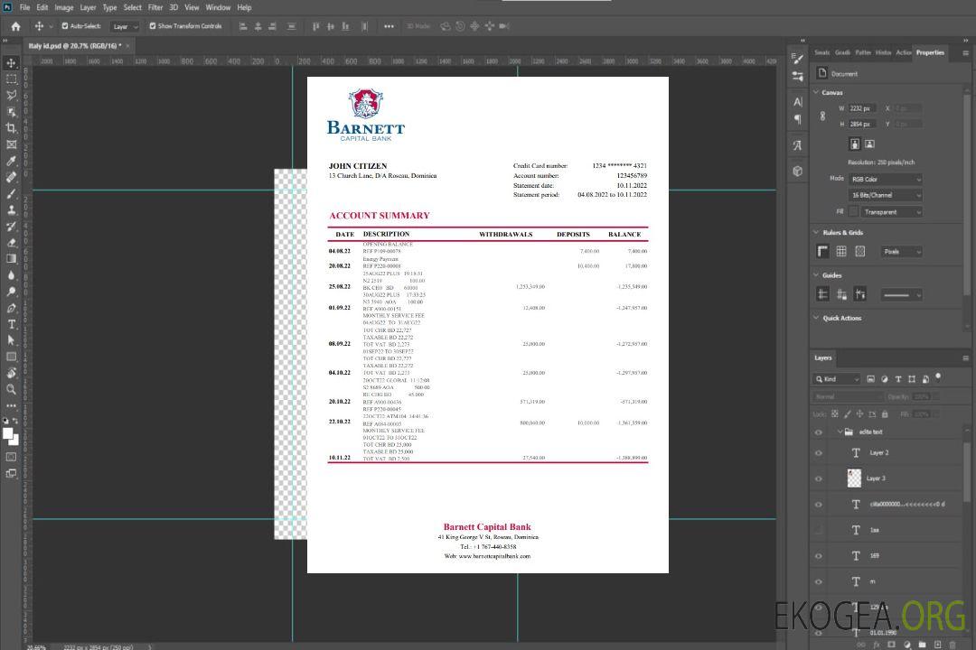 Déclaration de la Dominica Barnett Capital Bank template Déclaration de la Dominica Barnett Capital Bank template